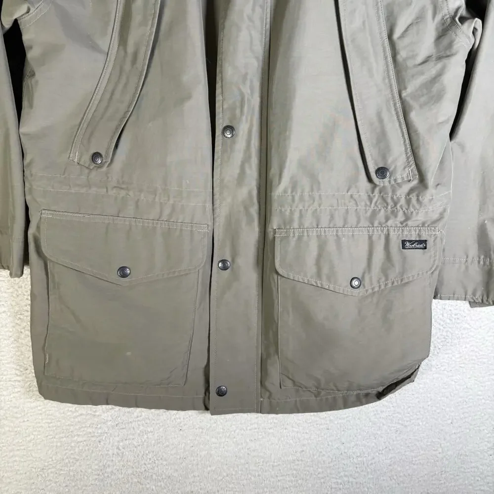 Vintage Woolrich Fieldstone Jacket Mens Medium Beige Wool Lined Field Coat READ